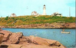 Two Lights Lighthouse Cape Elizabeth Maine Vintage Postcard Standard View Card