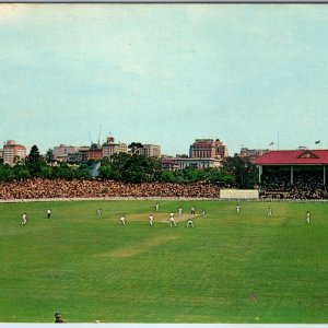 c1960s Adelaide, SA Cricket Test Match Postcard Oval Stadium Grandstand Skyline