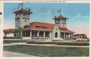 Shelter House at Swope Park - Kansas City MO, Missouri - pm 1936 - Linen