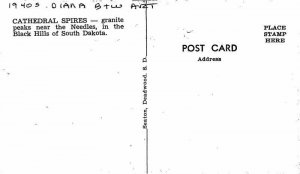 Black Hills South Dakota Cathedral Spires Black White 1940s Postcard 21-8413