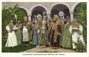 armenia, Armenian Priests in Ceremonial High Mass Costumes (1920s) Postcard