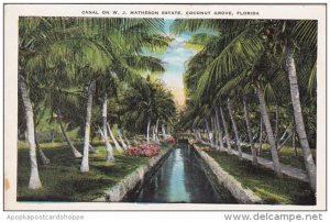 Florida Cocnut Grove Canal On W J Matheson Estate