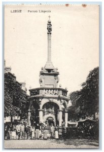 c1940's Taking Photos at Platform in Liege Belgium Vintage Unposted Postcard