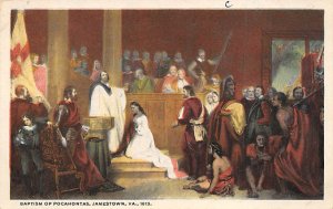 Baptism of Pocahontas, 1613 Jamestown, Virginia, USA History Unused 