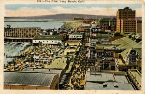 CA - Long Beach. The Cyclone Racer Roller Coaster and Beach