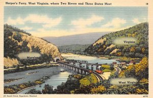 Where two rivers and three states meet - Harpers Ferry, West Virginia WV  