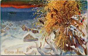 Circa 1910 Christmas Norwegian God Jul! Vintage Postcard