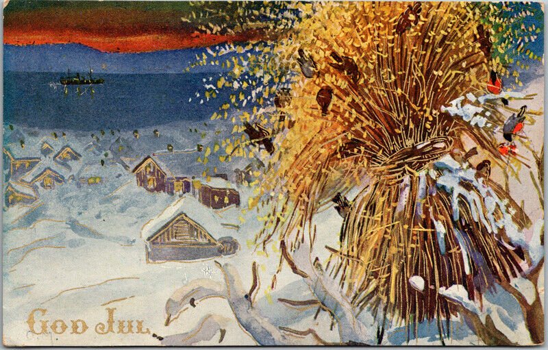 Circa 1910 Christmas Norwegian God Jul! Vintage Postcard