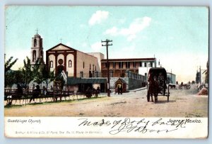 Ciudad Juarez Chihuahua Mexico Postcard Guadalupe Church 1908 Posted