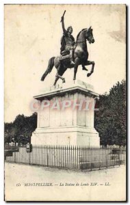 Old Postcard Montpellier The Statue Of Louis XIV