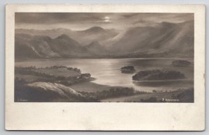 RPPC Derwentwater by GA Graham Photo of Art Postcard E25