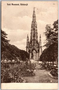 1909 Scott Monument Edinburgh Scotland United Kingdom Skyscraper Posted Postcard