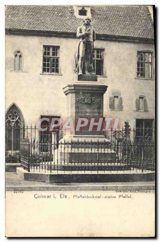 Old Postcard Colmar Statue Pfeffel