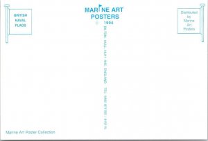 British NAVAL FLAGS  Union Jack~Admiral~Commodore~Ensign 1994 4X6 Postcard