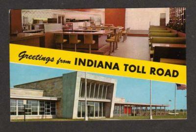 IN Greetings INDIANA Toll Road Postcard PC Glass House