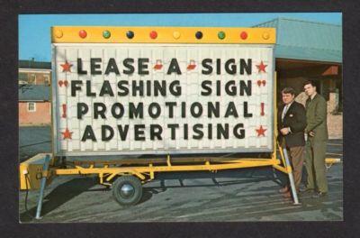 Bill William Lewis Robert Kelley Lease Sign AD postcard