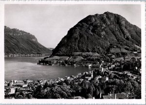 Lagoon and Mountain in El Salvador Black & White Postcard