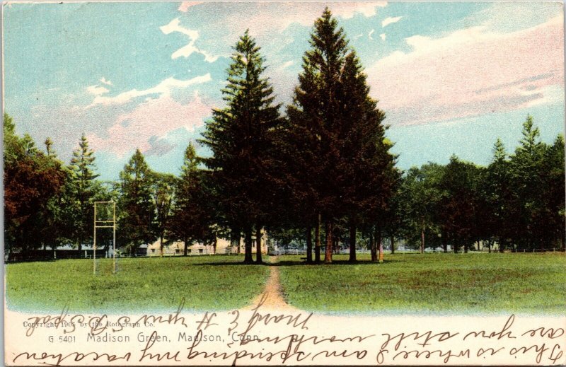 Scenic View Madison Green Connecticut CT Greenery Path Copyright 1905 Postcard 