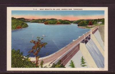 Tennessee colour PC Boat Regatta on Lake Norris Dan, unused