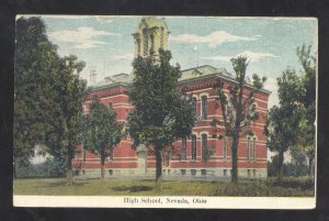 NEVADA OHIO HIGH SCHOOL BUILDING 1909 VINTAGE POSTCARD
