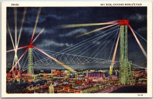 VINTAGE POSTCARD THE SKY RIDE EXHIBIT AT CHICAGO WORLD'S FAIR 1933