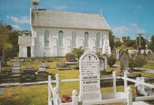 Anglican Church Russell Bay Islands HMS Hazard Ship Grave New Zealand Postcard