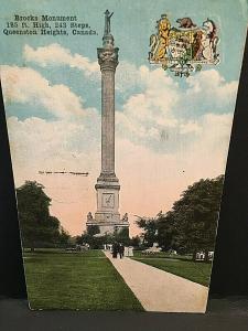 Postcard 1919 View of Brock's Monument in Queenston Heights, Canada.    T4