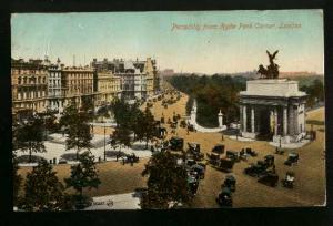 View Of Piccadilly From Hyde Park Corner, London - Used 1917 - Some Corner Wear