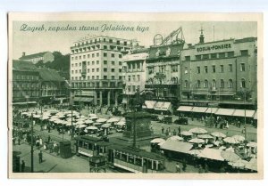 497063 CROATIA ZAGREB west side of Jelacic Square tram street advertising