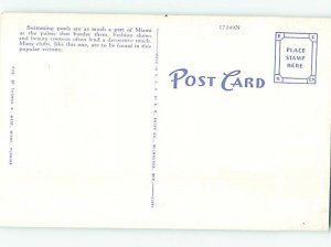 Linen SWIMMING POOL SCENE Miami Beach Florida FL AF2453