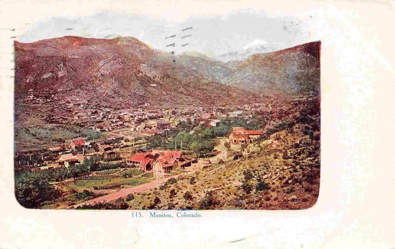 Manitou Panorama Colorado 1908 postcard