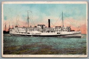 Postcard Bangor ME c1915 Steamer City of Bangor ESC Boothbay Harbor Cancel