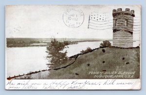 Tomb of Julien Dubuque Mississippi River Dubuque IA Iowa 1907 DB Postcard P12