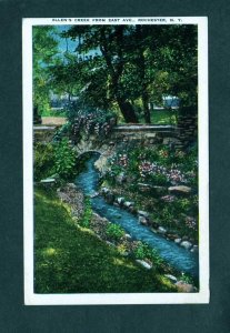 NY Allen's Creek East Ave Rochester New York Vintage Postcard Flowers