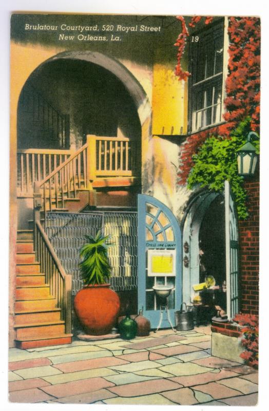 New Orleans, Louisiana to Kansas City, Missouri 1947 PPC, Brulatour Courtyard