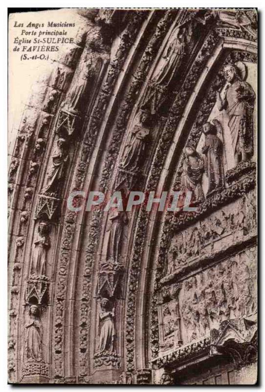 Old Postcard Angels Musicians prinicipale Door Church St Sulpice de Favieres ...