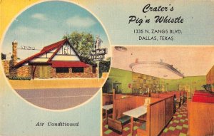 Dallas Texas Crater's Pig N Whistle Linen Vintage Postcard AA36014