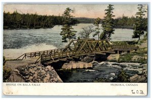 1907 Bridge on Bala Falls Muskoka Ontario Canada Posted Antique RPO Postcard