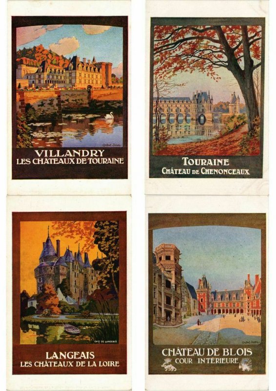 ADVERTISING TRAINS, CHEMIN DE FER POSTER STYLE 32 Vintage Postcards (L2736)