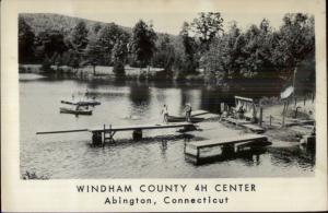 Abington CT Windham County 4h Camp Swimming Docks Real Photo Postcard