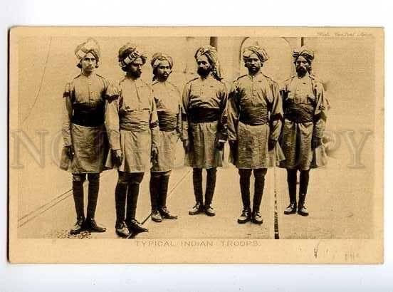 126555 WWI INDIA typical indian troops SOLDIER Vintage PC