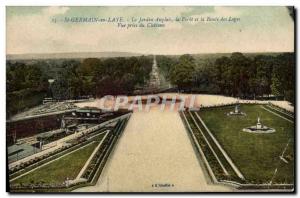 Postcard Old St Germain En Laye The English Garden The forest and the road lo...