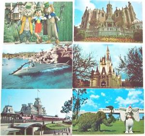 T3089       WALT  DISNEY WORLD       POSTCARD LOT,   6   ...