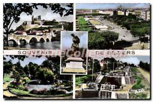 Old Postcard Beziers Old Bridge and St Nazaire Place De La Citadelle