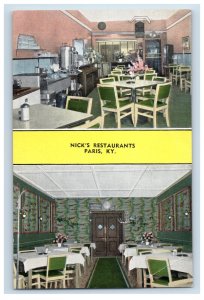 Vintage Nicks Restaurants Paris, KY. Postcard P167E