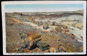 Vintage Postcard 1930-1945 Logs of Stone, Petrified Forest Nat'l Park Arizona AZ