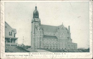 Nashua New Hampshire NH St Francis Xavier Church c1910 Vintage Postcard