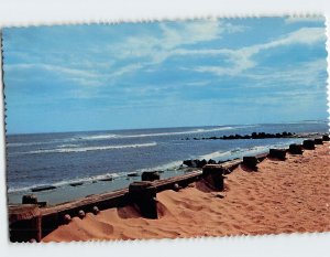 Postcard Bulkhead and Ocean Long Beach Island New Jersey USA