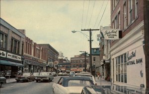 Westerly Rhode Island RI Classic 1970s Cars Street Scene Vintage Postcard