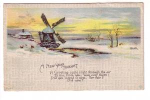 Windmill in Snow, New Year, Used 1921, Nova Scotia